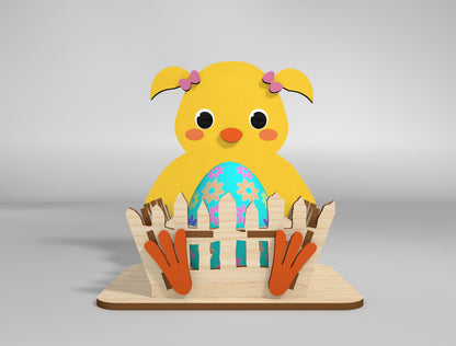 Easter Egg Holder Stand SVG Bunny Chick Lamb 8 Designs for LightBurn and xTool