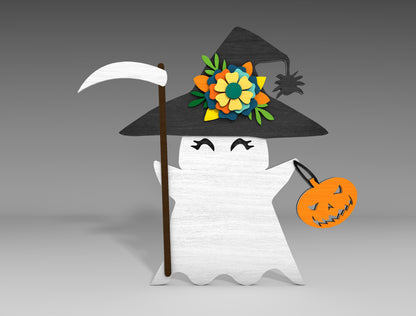 Halloween Ghost Standing Decor SVG Bundle for Glowforge xTool LightBurn