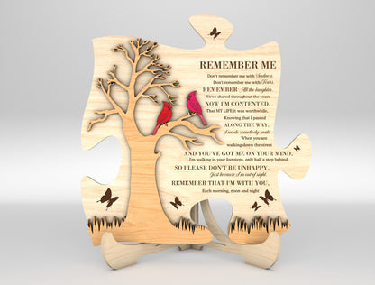 Cardinal Tree Memorial Tabletop SVG Standing Sign Laser Cut File for Glowforge and LightBurn
