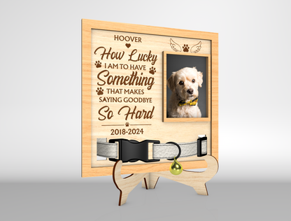 Pet Memorial Collar Holder SVG Dog Remembrance Photo Frame Laser Cut File for Glowforge and xTool