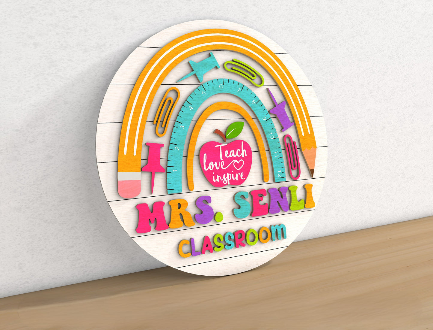 Personalized Classroom Door Sign SVG for Glowforge and LightBurn
