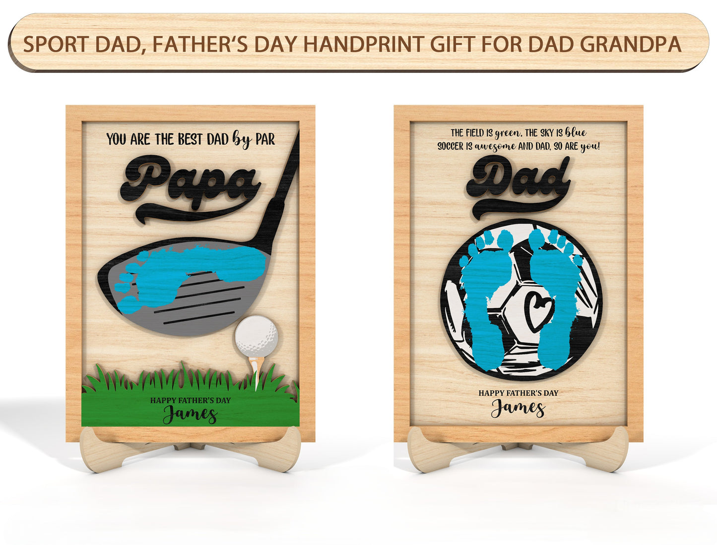 Sports Dad Handprint SVG Laser Cut File for xTool and Glowforge