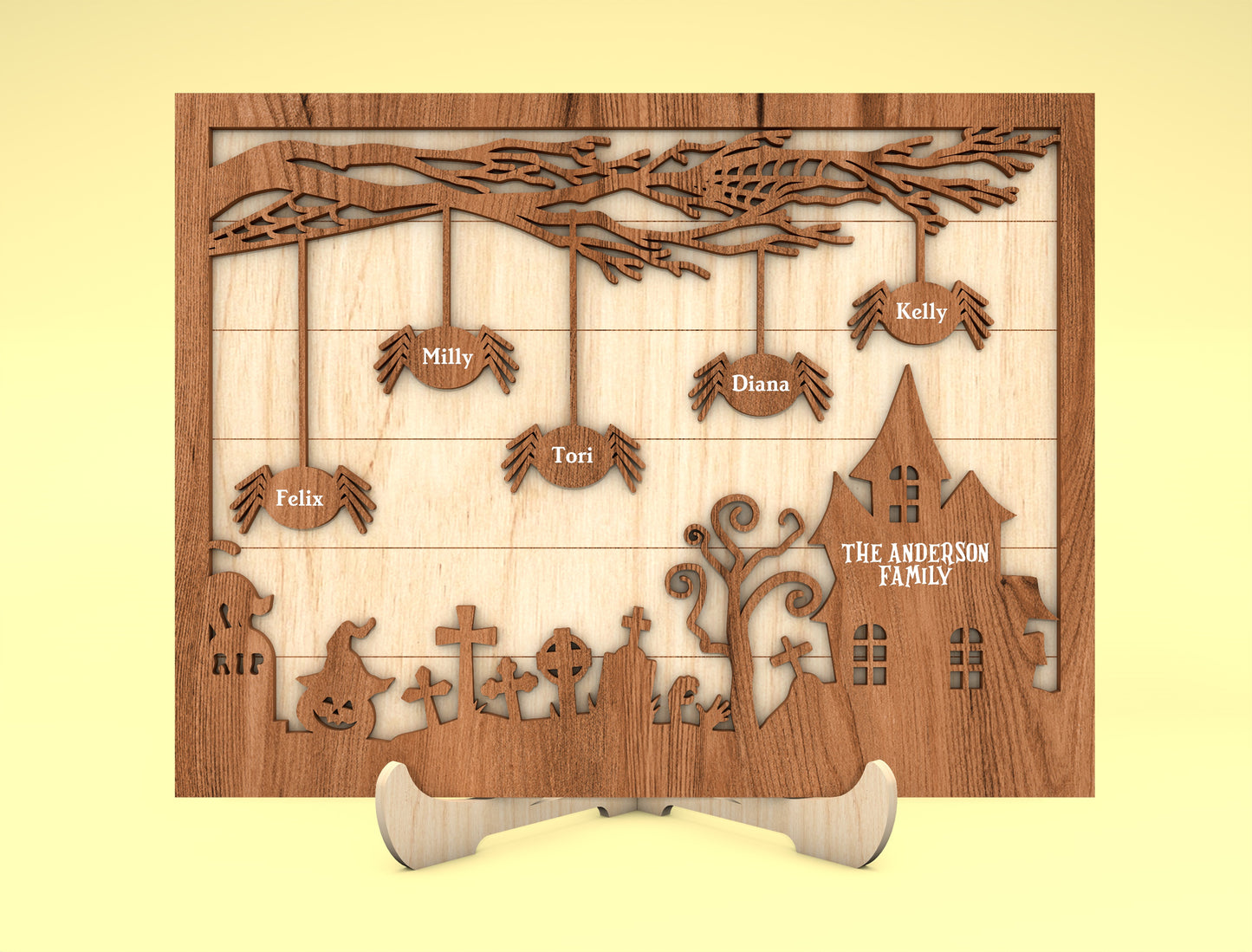 Personalized Halloween Spider Family Multilayer SVG 2 to 10 Spiders for LightBurn xTool