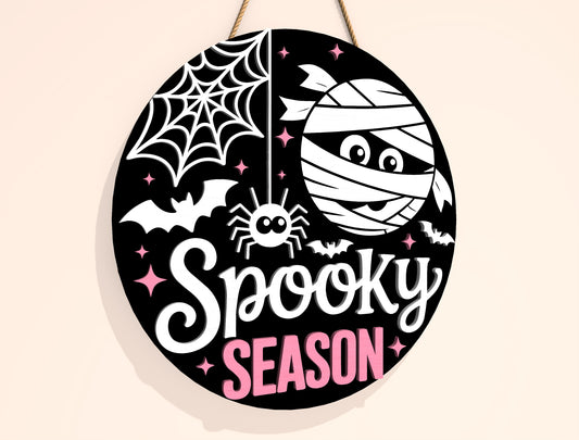 Spooky Season Ghost Door Hanger SVG Set for Glowforge xTool LightBurn 2 Designs