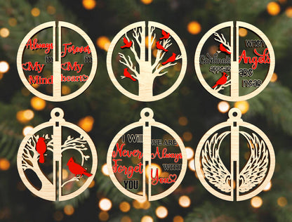 3D Split Memorial Ornament SVG Bundle for Glowforge and LightBurn