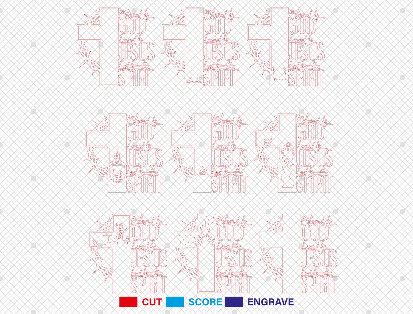 Blessed by God Loved by Jesus Multilayer Sign SVG for LightBurn