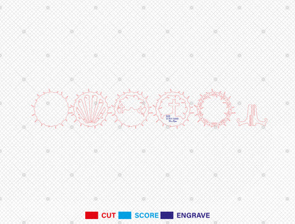 Multilayer Crown of Thorns Cross SVG Easter for Glowforge and xTool