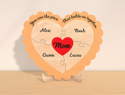 Personalized Mom Heart Sign SVG Bundle 6 Designs for xTool and LightBurn