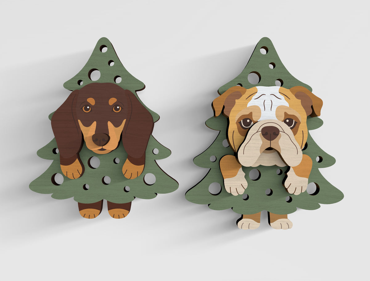 3D Layered Dog Tree Magnet SVG Bundle 21 Designs 6