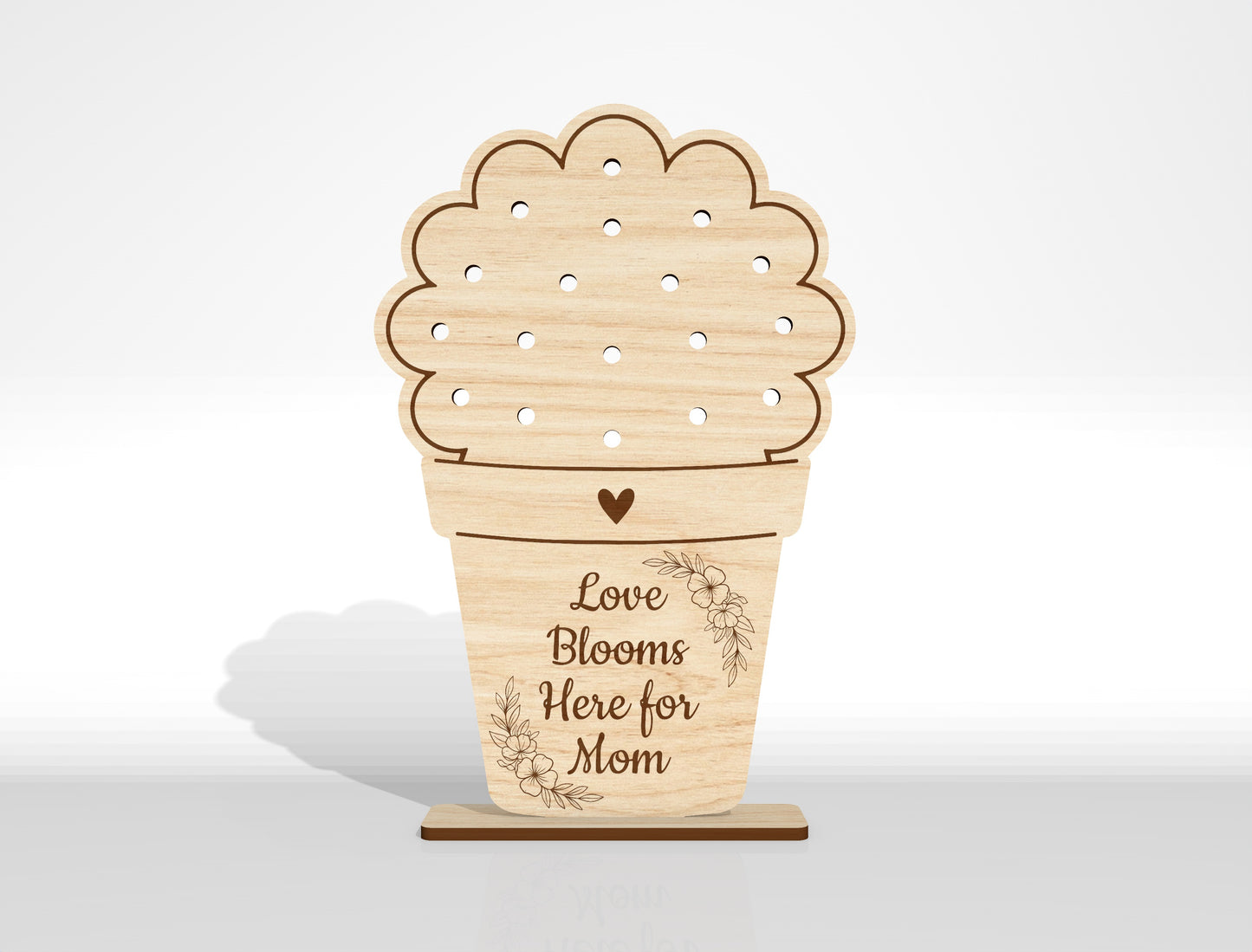 Hand Picked for Mommy Flower Holder SVG Bundle Laser Cut File for LightBurn and xTool