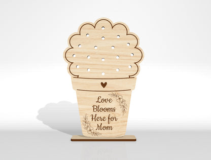 Hand Picked for Mommy Flower Holder SVG Bundle Laser Cut File for LightBurn and xTool
