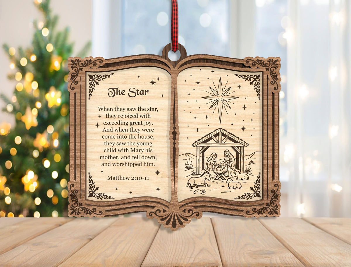 Nativity Bible Verse Book Ornament SVG Bundle 5