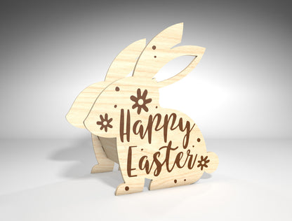 Easter Bunny Basket SVG Wooden Hollow Bunny Candy for LightBurn and xTool