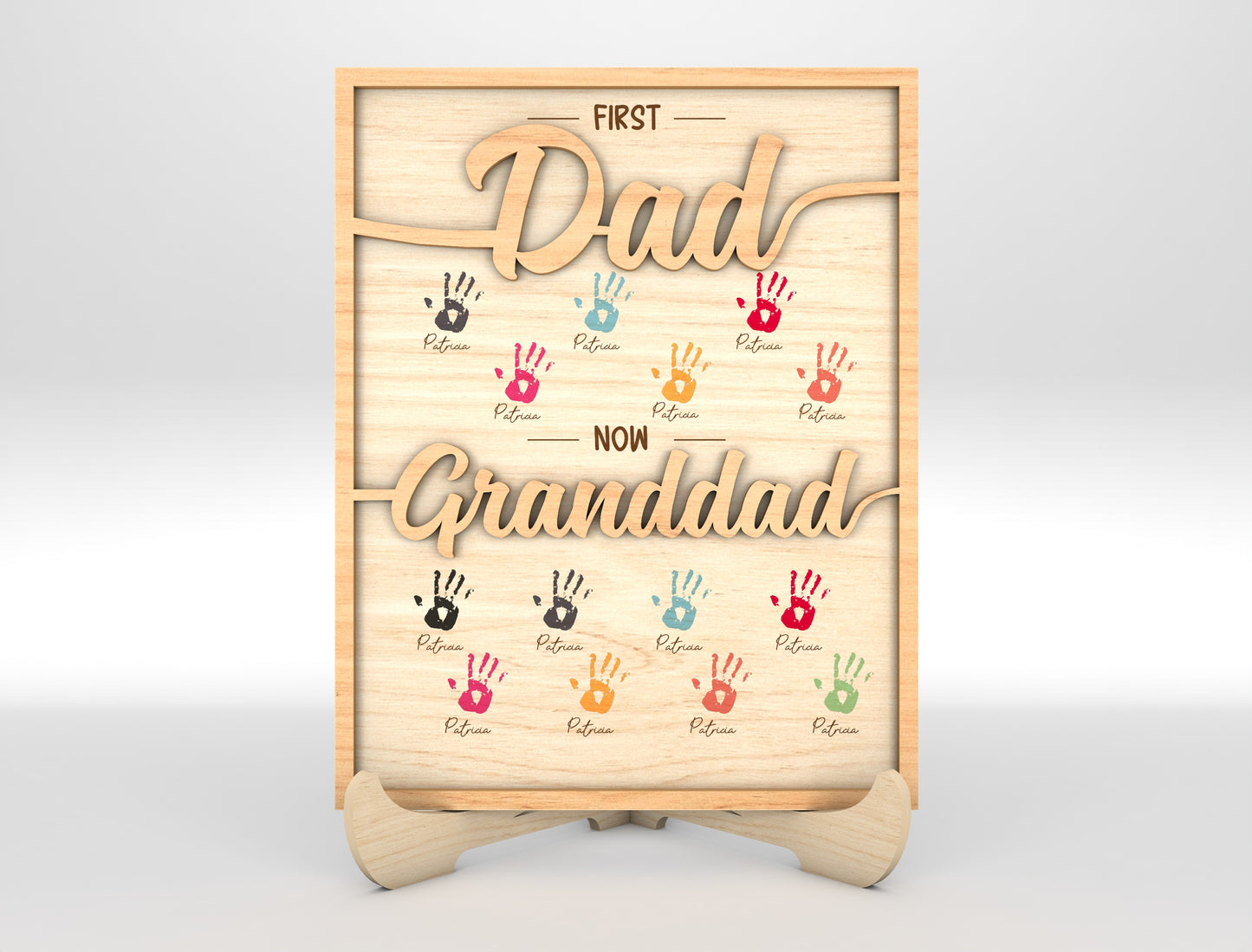 Dad Handprint Keepsake Sign SVG Laser Cut File for xTool and LightBurn