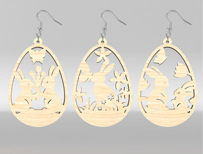 Easter Bunny Earring SVG Bundle Wooden Jewelry 15 Designs for LightBurn
