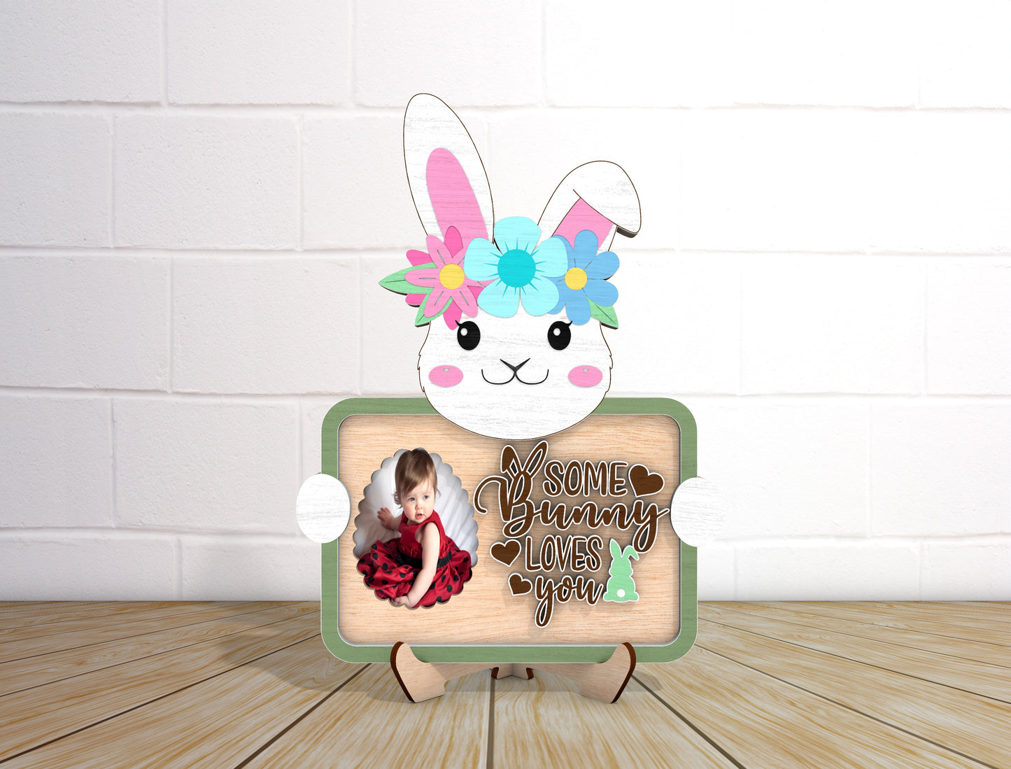 Easter Bunny Photo Frame SVG Bundle Cute Bunny 5 Designs for LightBurn