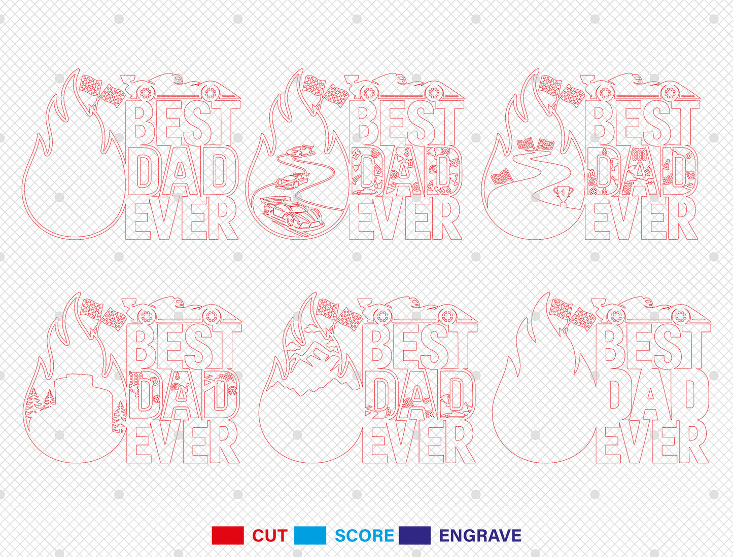 Best Dad Ever Racing Sign SVG Laser Cut File for xTool and Glowforge