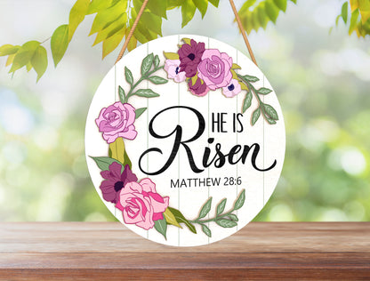 He Is Risen Cross Floral Easter Door Sign SVG Bundle for Glowforge and xTool
