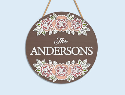 Personalized Family Name Sign SVG Laser Cut File for Glowforge