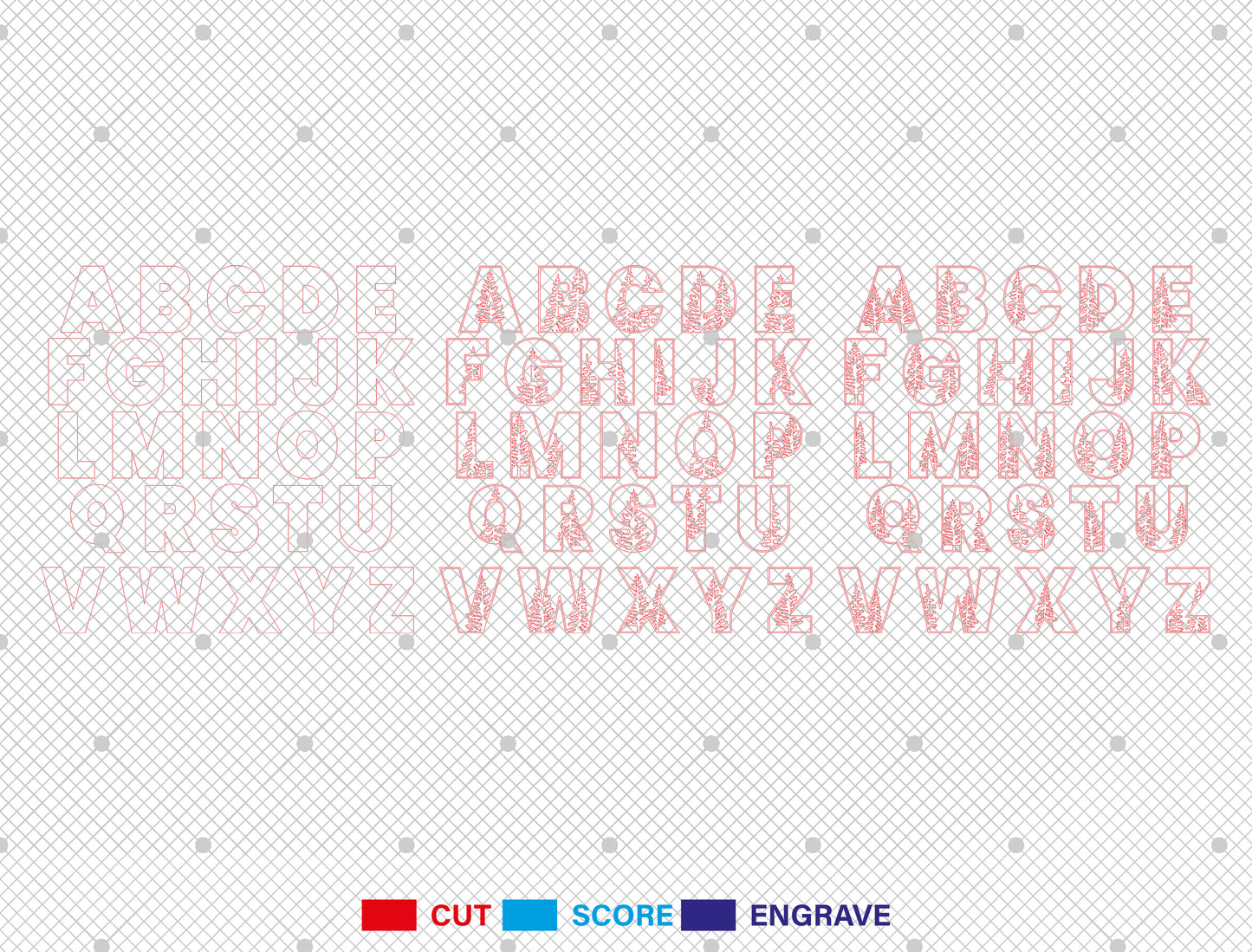 Forest Alphabet Letter SVG Bundle for Glowforge and LightBurn