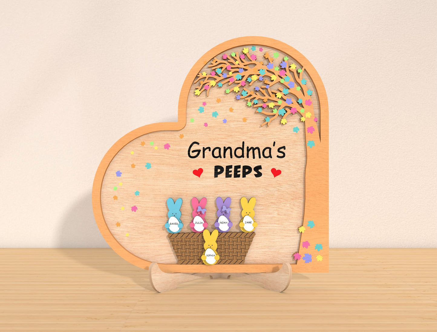 Personalized Easter Peeps Stand SVG Custom Bunny Display for Glowforge