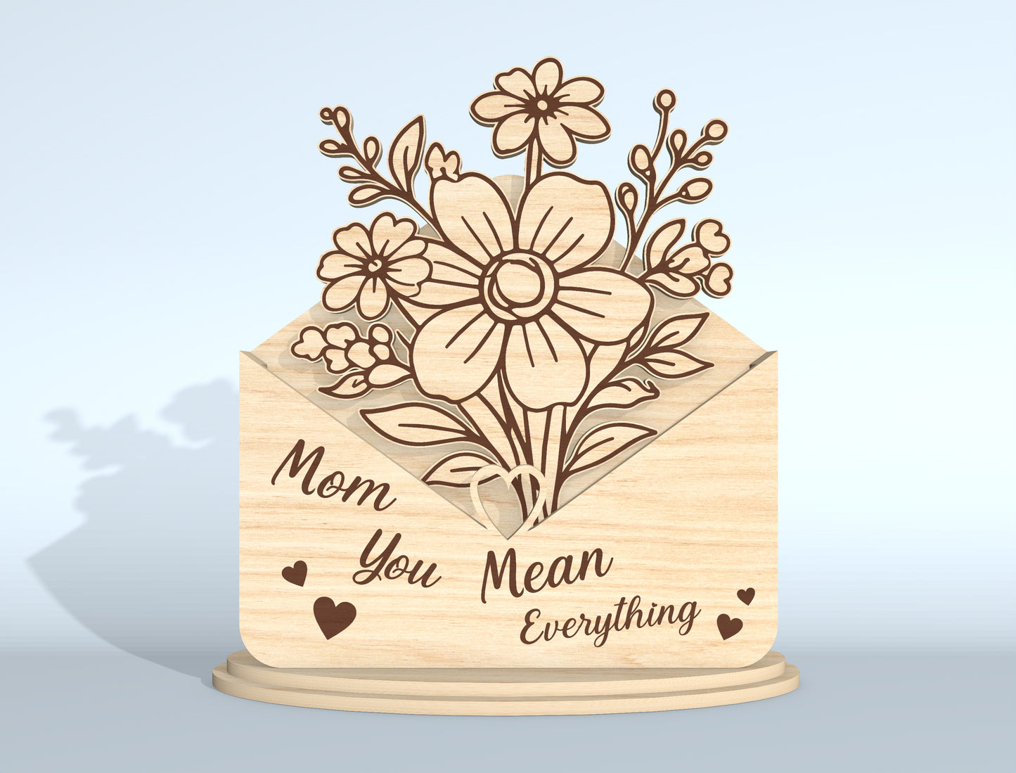 Floral Envelope Stand Sign SVG Bundle for Glowforge and xTool