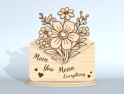 Floral Envelope Stand Sign SVG Bundle for Glowforge and xTool