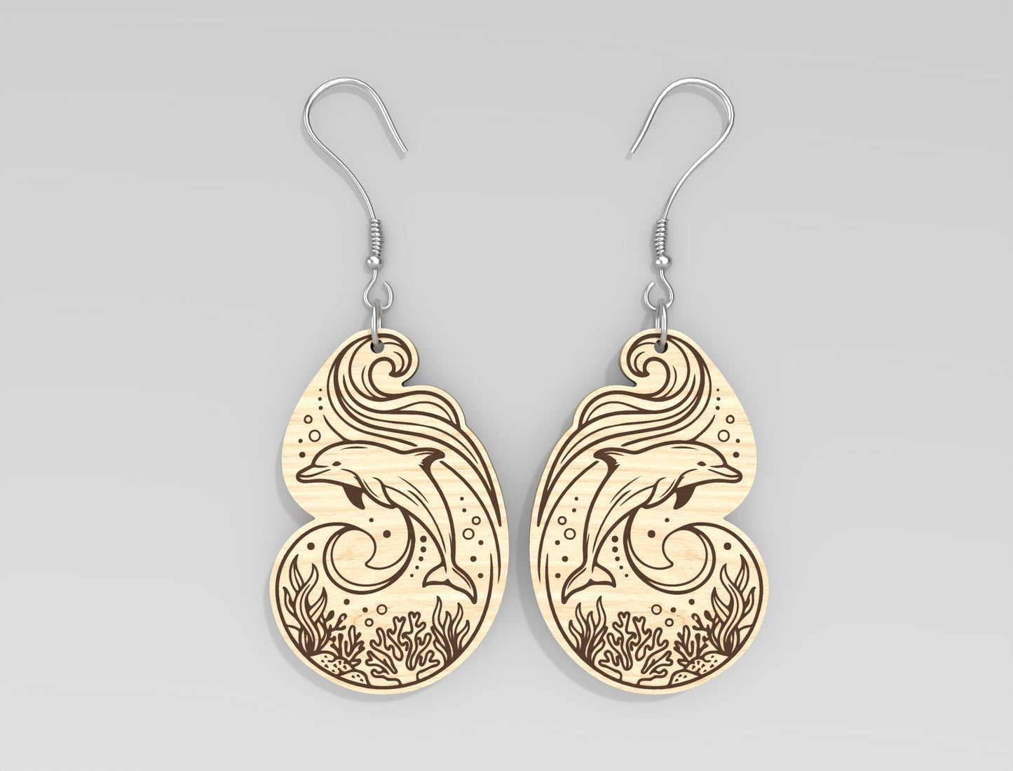 Ocean Animal Earrings SVG Laser Cut File for Glowforge and xTool