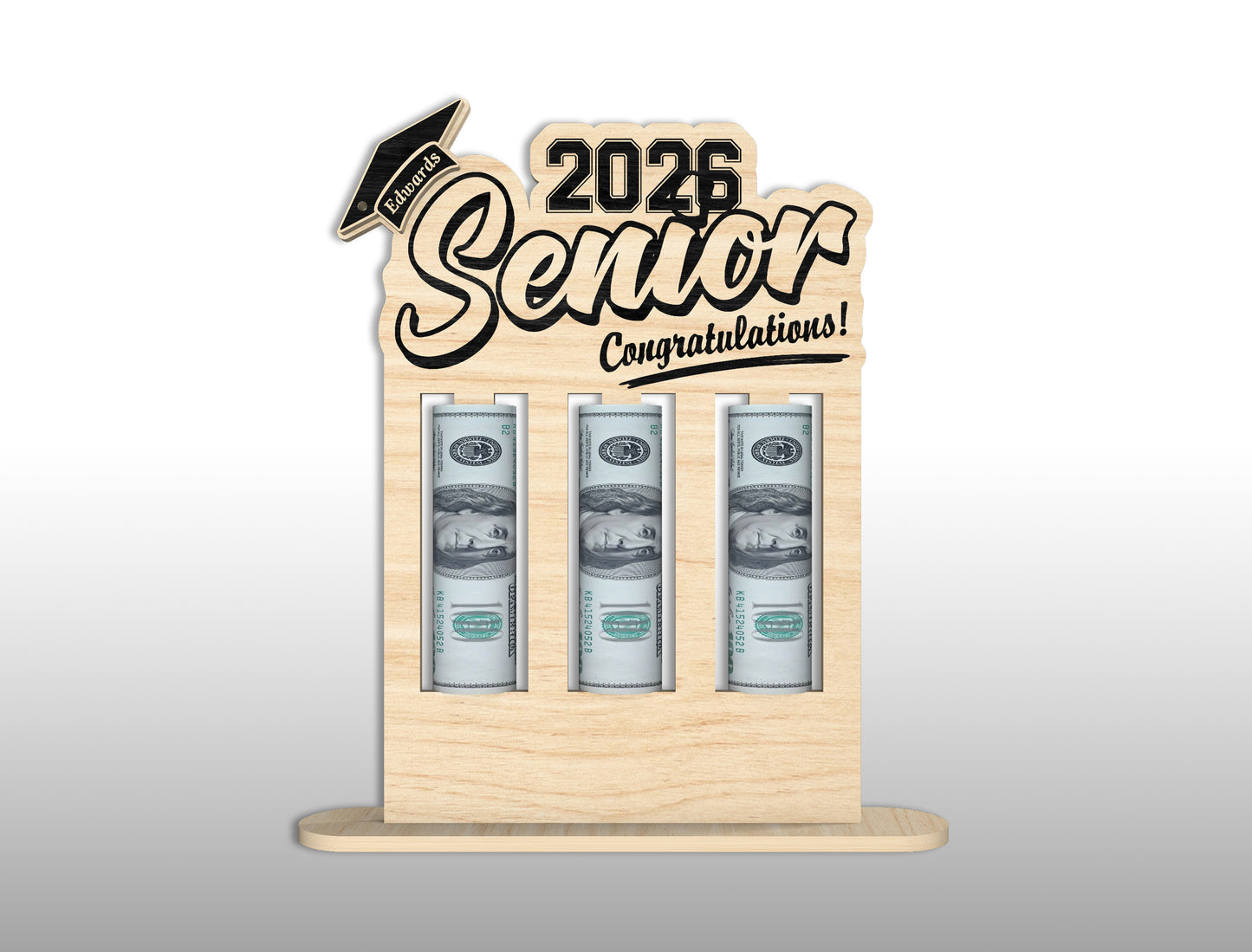 Graduation Money Holder Stand SVG Bundle | Wooden Cash Display Laser Cut File | Glowforge xTool LightBurn Ready
