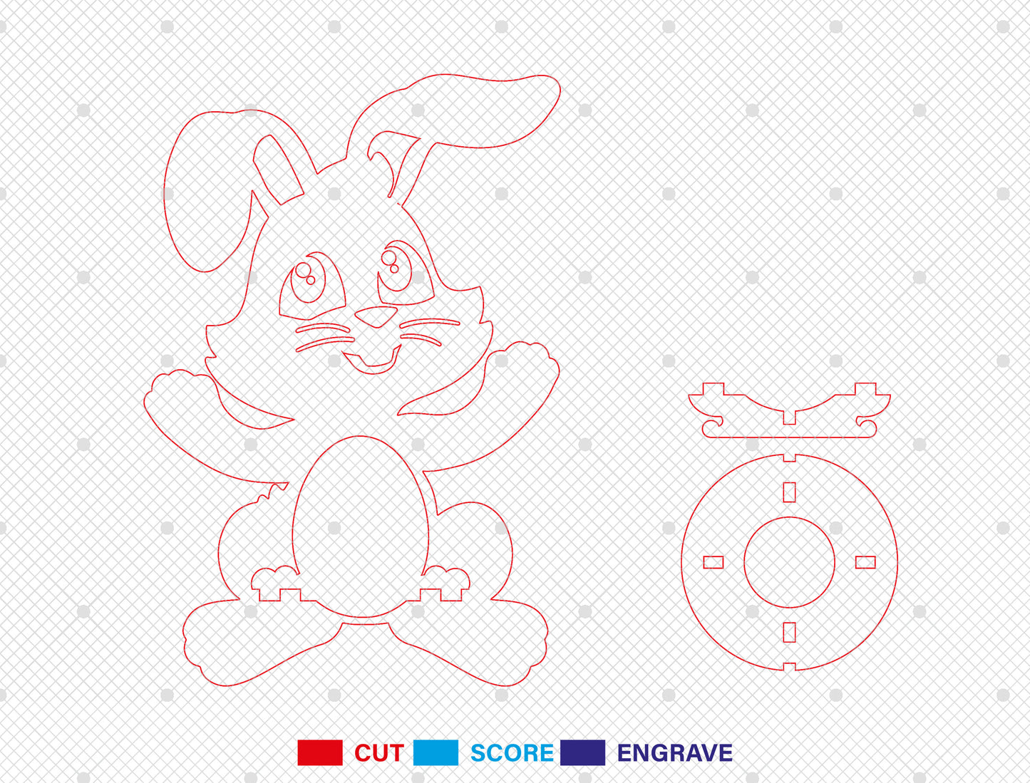 Bunny Egg Holder SVG Bundle Rabbit Egg Stand Easter for LightBurn and xTool