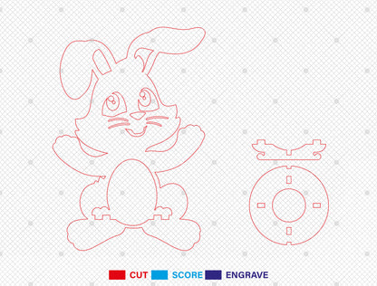 Bunny Egg Holder SVG Bundle Rabbit Egg Stand Easter for LightBurn and xTool