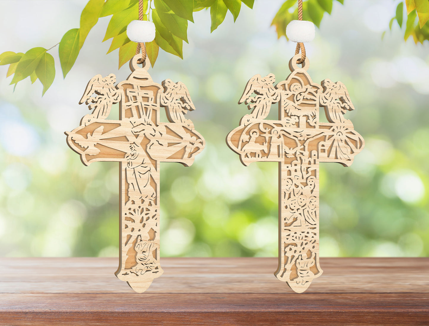 Christian Cross Ornament Multilayer SVG Bundle Religious for Glowforge and xTool