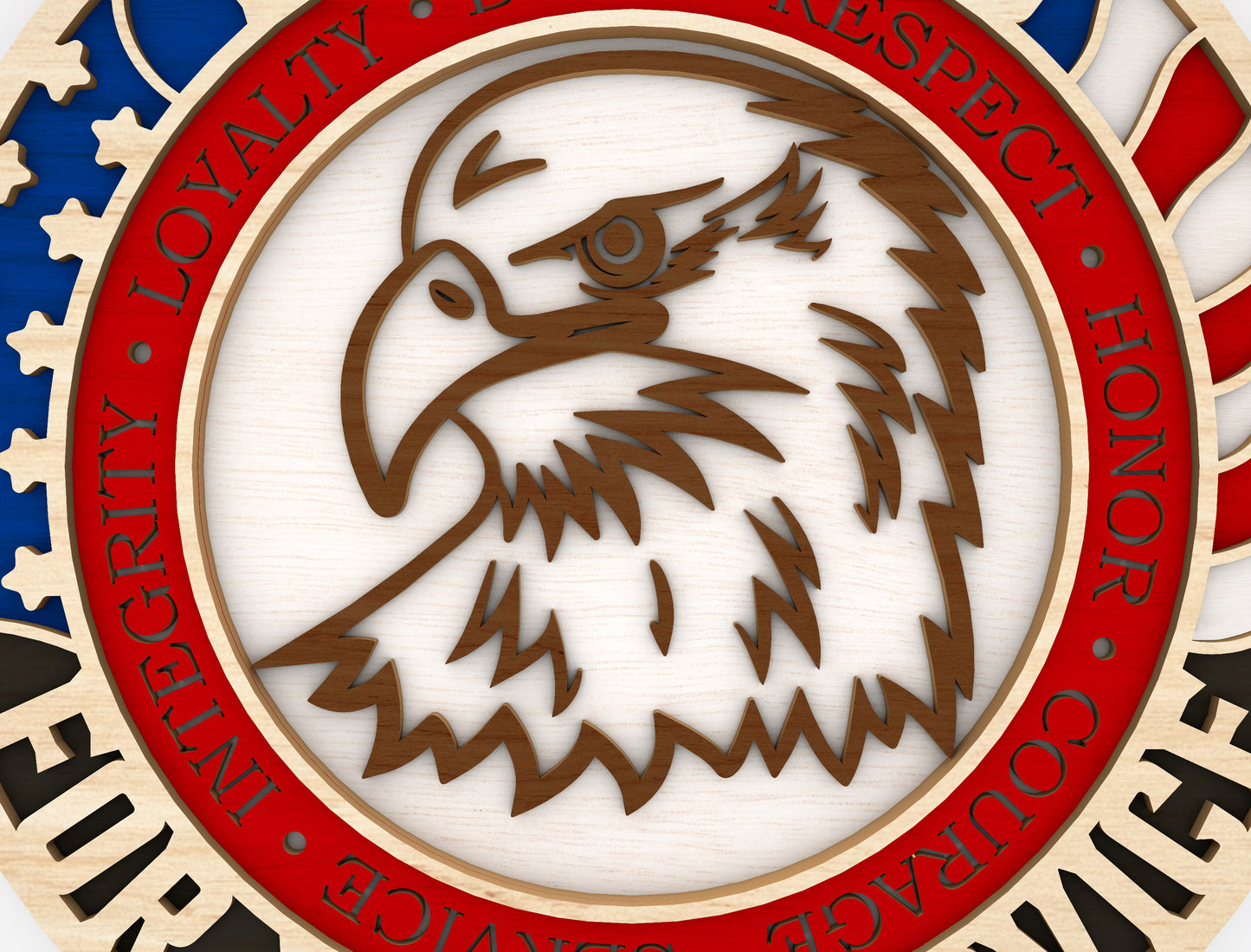 Thank You Veterans Eagle Sign SVG Laser Cut File for xTool