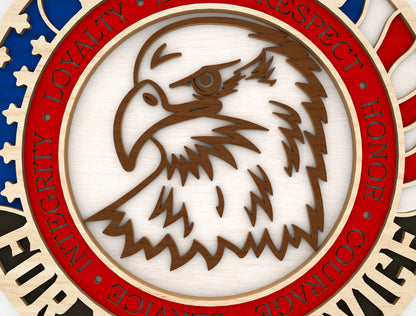 Thank You Veterans Eagle Sign SVG Laser Cut File for xTool