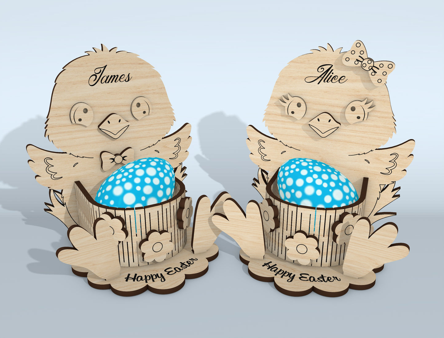 Easter Bunny Egg Holder SVG Bundle 10 Designs for LightBurn and xTool