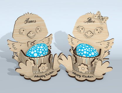 Easter Bunny Egg Holder SVG Bundle 10 Designs for LightBurn and xTool