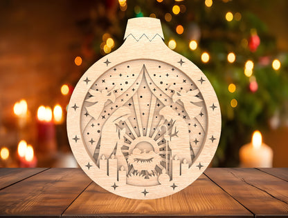 Nativity Scene Christmas Tabletop Decor Laser Cut File | Ready to Cut | Glowforge, xTool, LightBurn, etc.