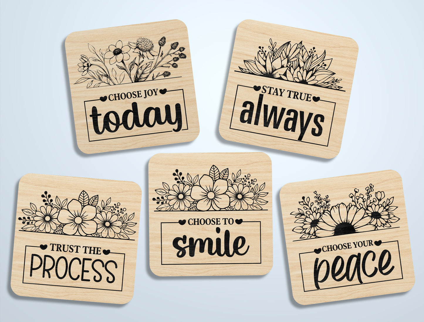 Motivational Fridge Magnet SVG Bundle for Glowforge and LightBurn