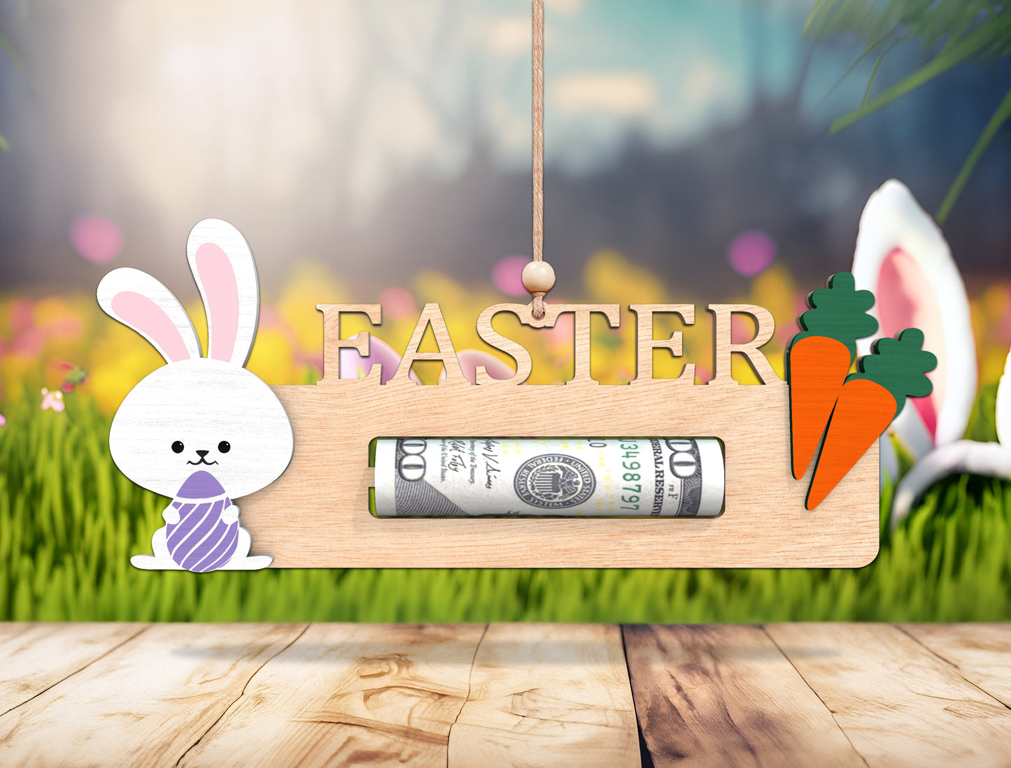 Easter Bunny Money Holder SVG Cash Holder Gift for xTool and Glowforge