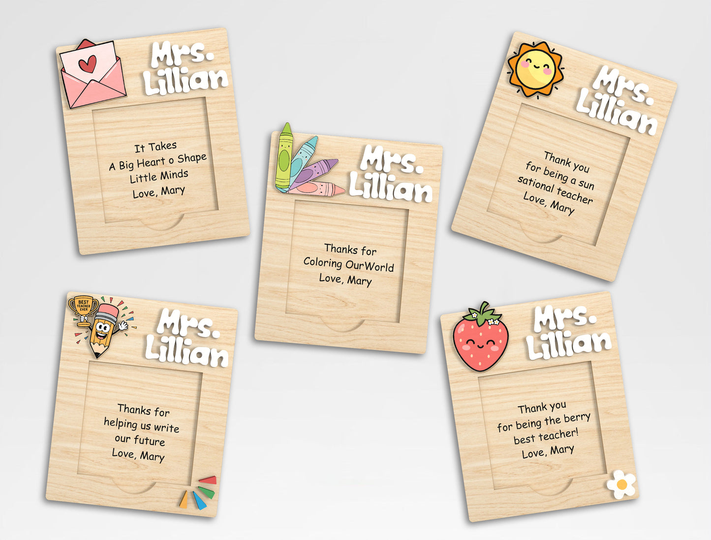 Personalized Teacher Sticky Note Holder SVG Bundle Laser Cut File for Glowforge and xTool
