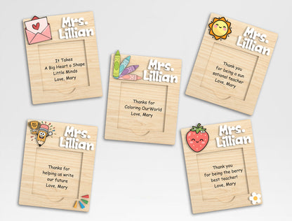 Personalized Teacher Sticky Note Holder SVG Bundle Laser Cut File for Glowforge and xTool