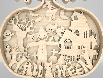 Halloween Pumpkin Multilayer SVG 10 Inch for Glowforge xTool LightBurn