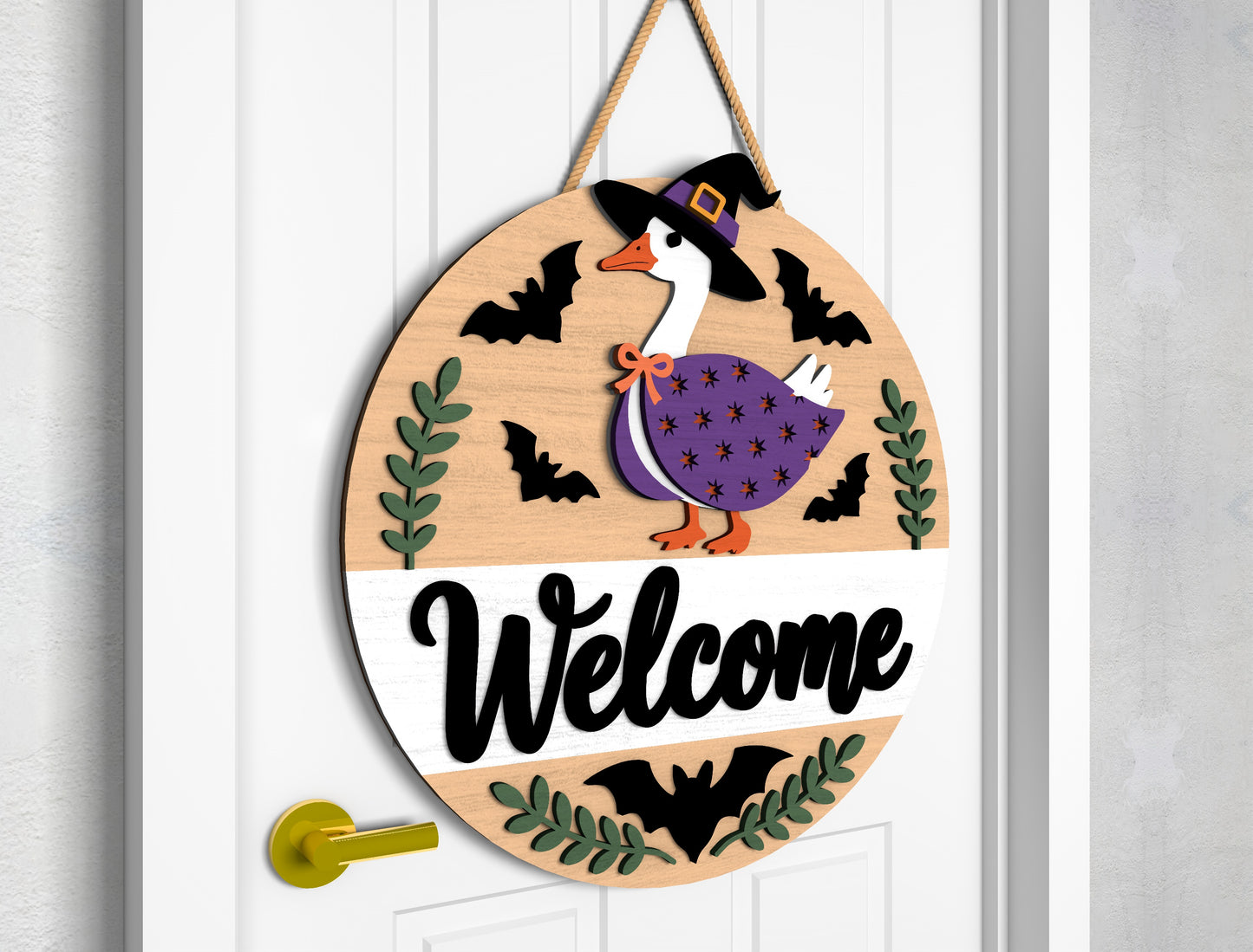2 Owl Halloween Door Sign SVG Welcome Laser Cut Bundle for LightBurn