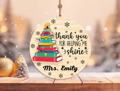 Personalized Teacher Christmas Ornament SVG Bundle Laser Cut File for Glowforge xTool LightBurn