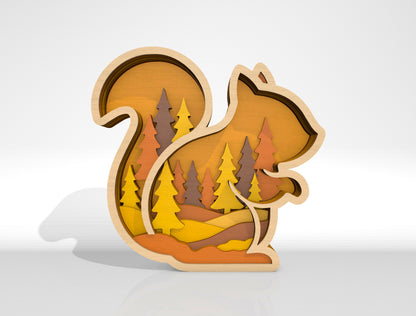 Multilayer Woodland Animal Scene SVG Bundle for xTool and Glowforge