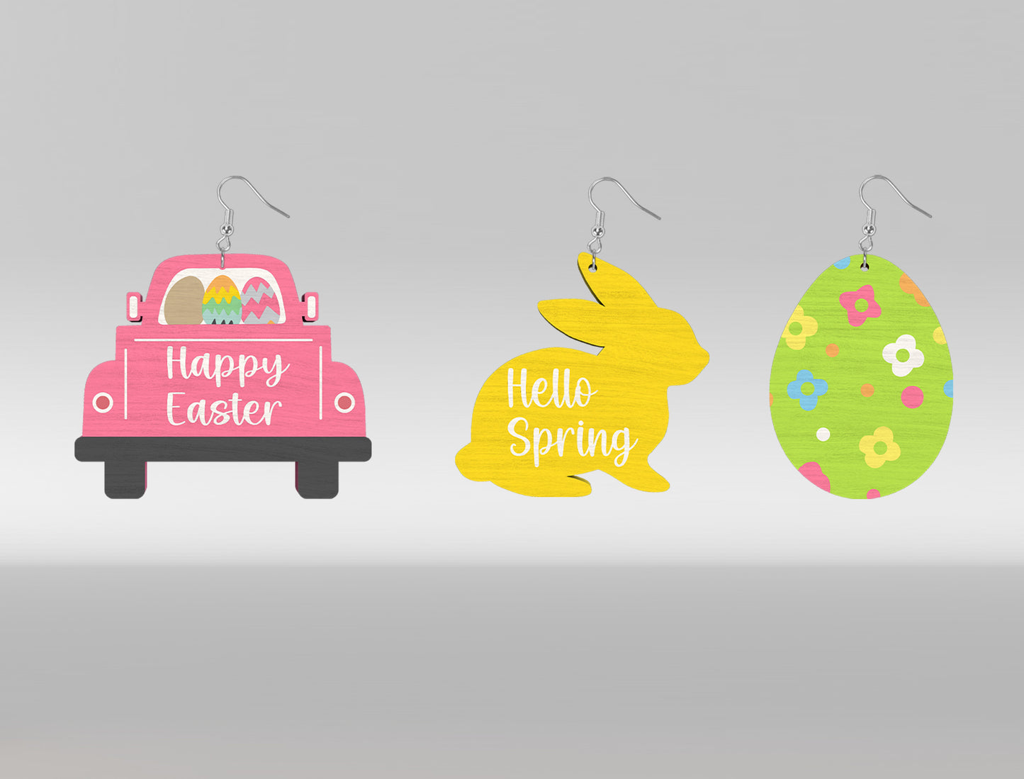 Easter Day Earrings SVG Set 19 Cute Spring Jewelry for Glowforge and xTool
