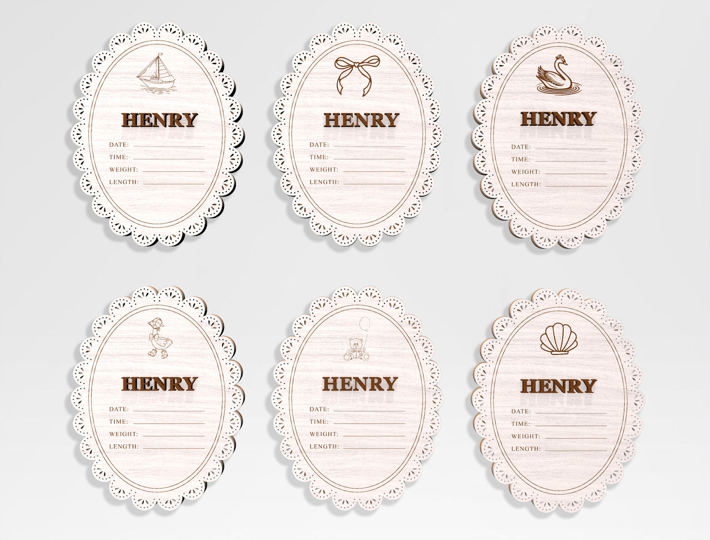 Baby Name Announcement Sign SVG File for Glowforge and xTool