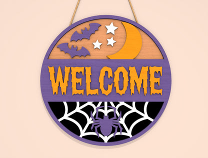 Halloween Ghost Door Hanger SVG Bundle for Glowforge LightBurn