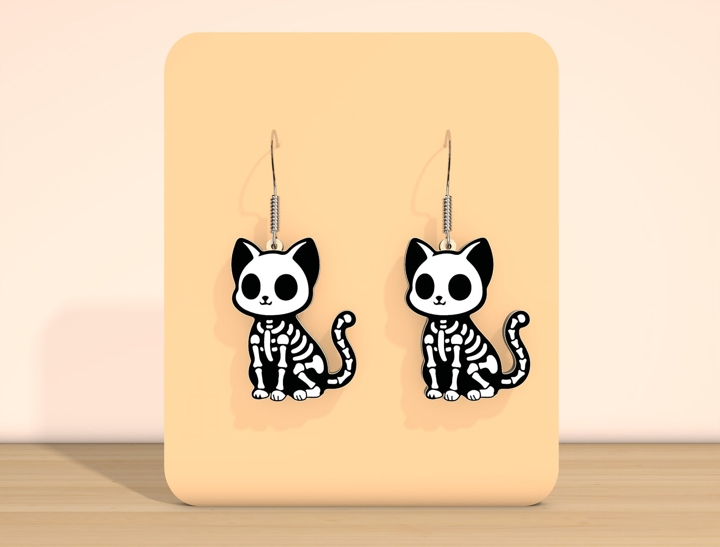 Halloween Animal Skeleton Earrings SVG Bundle Laser Cut File | 10 Spooky Animal Designs | Gothic Jewelry Style | Glowforge, xTool, LightBurn, etc.