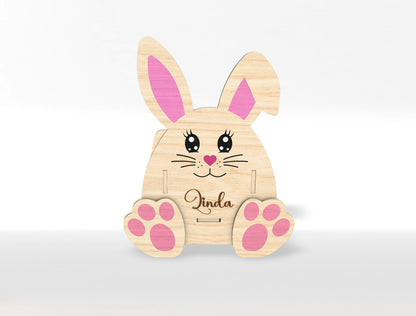 Personalized Easter Bunny Flower Holder SVG Name Vase for LightBurn and xTool